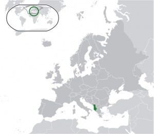 Расположение Албании