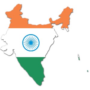 Индия карта флаг
