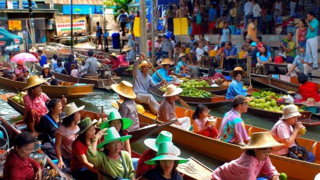 плавучий рынок Таиланда